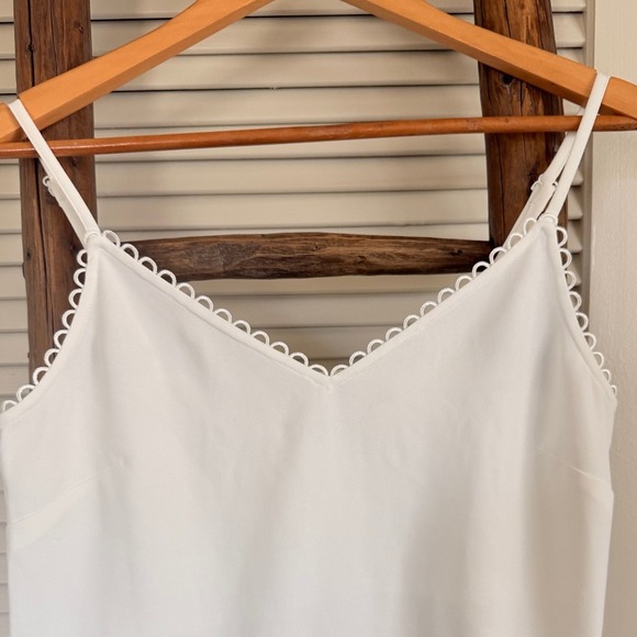 Ted Baker White Cami Top with Scalloped Trim Sleeveless Blouse Tank Size 1 - Picture 4 of 5
